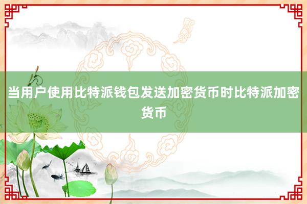 当用户使用比特派钱包发送加密货币时比特派加密货币