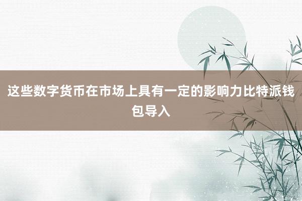 这些数字货币在市场上具有一定的影响力比特派钱包导入