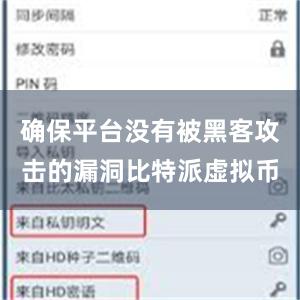确保平台没有被黑客攻击的漏洞比特派虚拟币